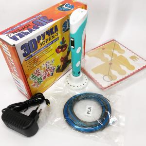 3D ручка Smart 3D Pen 2 c LCD дисплеєм, Цікава ручка 3д для дітей, Оригінальна. Колір: блакитний