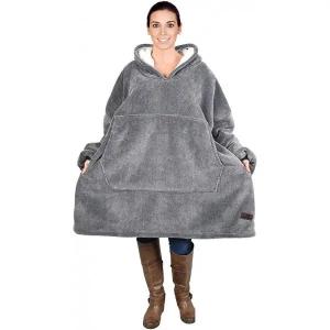 Толстовка плед з капюшоном і рукавами Huggle Hoodie оверсайз. Колір: сірий