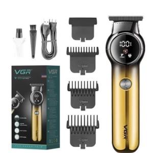 Тример для бороди та вусів VGR V-989 машинка для стрижки, окантування кераміка+сталь Gold