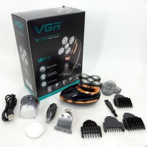 Електробритва VGR V-316, тример для вусів та бороди, акумуляторна чоловіча бритва, тример бездротовий