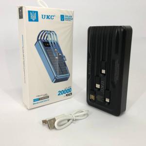 Портативний зарядний пристрій на 20000mAh, Power Bank на сонячній батареї, для планшета. Колір: чорний