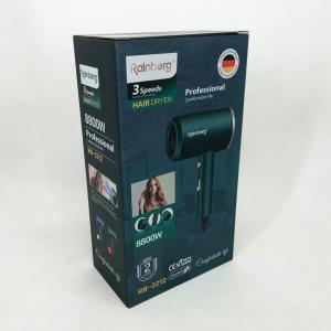 Фен Rainberg RB-2212 8800Вт з регуляцією температури та швидкості для сушіння та укладання волосся Green