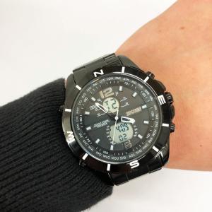 Годинник наручний чоловічий SKMEI 1670BKWT BLACK-WHITE, Армійський годинник протиударний