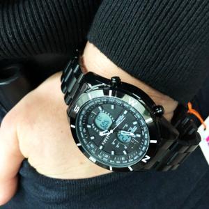 Годинник наручний чоловічий SKMEI 1670BKWT BLACK-WHITE, Армійський годинник протиударний