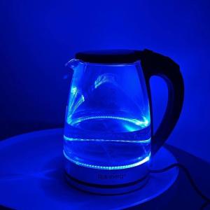 Електричний скляний чайник Rainberg RB-2250 з LED підсвічуванням 2200 Вт 1.8л, хороший електро чайник