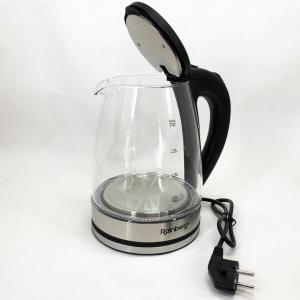 Електричний скляний чайник Rainberg RB-2250 з LED підсвічуванням 2200 Вт 1.8л, хороший електро чайник