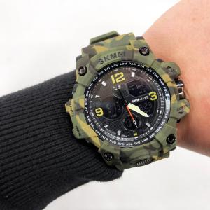 Годинник наручний чоловічий SKMEI 1155BCMGN GREEN CAMO, брендовий чоловічий годинник. Колір: зелений камуфляж