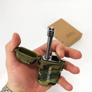 Дугова електроімпульсна запальничка водонепроникна EXPLORER HL-516, сенсорна запальничка. Колір зелений