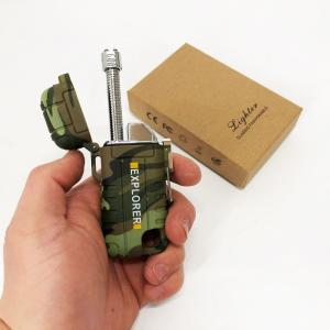 Дугова електроімпульсна запальничка водонепроникна EXPLORER HL-516, сенсорна запальничка. Колір зелений