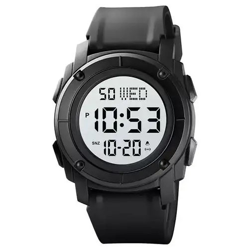Годинник наручний чоловічий SKMEI 1853BKWT BLACK-WHITE, армійський годинник протиударний. Колір: чорний
