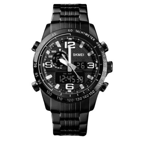 Годинник наручний чоловічий SKMEI 1453BK BLACK, армійський годинник протиударний. Колір: чорний