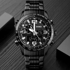 Годинник наручний чоловічий SKMEI 1453BK BLACK, армійський годинник протиударний. Колір: чорний