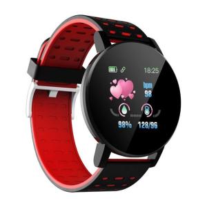 Фітнес трекер розумний смарт годинник UWatch 119 Plus з крокоміром. Колір: червоний