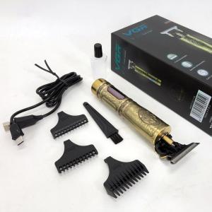 Тример для волосся і бороди VGR V-091 LED 3 насадки, Підстригальна машинка, Машинка окантувальна