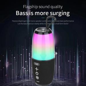 Портативна колонка TG644 5W з RGB підсвічуванням та ремінцем, блютуз колонка з акумулятором. Колір: чорний