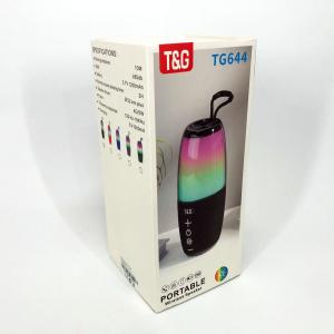 Портативна колонка TG644 5W з RGB підсвічуванням та ремінцем, блютуз колонка з акумулятором. Колір: чорний