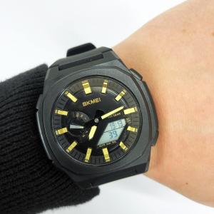 Годинник наручний чоловічий SKMEI 2091BKGDWT, модний чоловічий годинник круглий, оригінальний чоловічий годинник