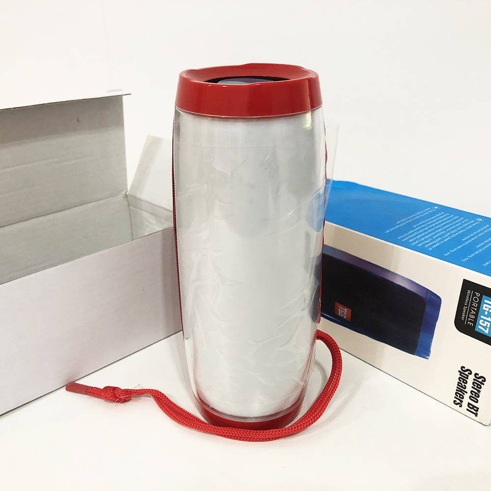 Портативна bluetooth колонка вологостійка TG157 Pulse з різнокольоровою підсвіткою. Колір червоний