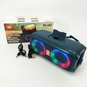 Портативна колонка TG333 2x5W з RGB підсвічуванням, гучна блютуз колонка. Колір: синій