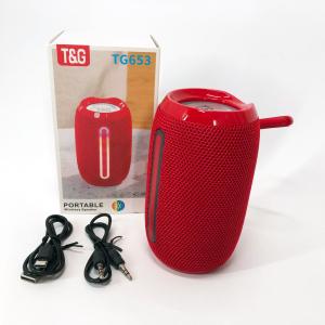 Портативна Bluetooth-колонка TG653 USB з ремінцем, потужна переносна акустична колонка. Колір: червоний