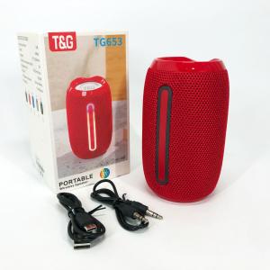 Портативна Bluetooth-колонка TG653 USB з ремінцем, потужна переносна акустична колонка. Колір: червоний