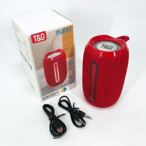 Портативна Bluetooth-колонка TG653 USB з ремінцем, потужна переносна акустична колонка. Колір: червоний