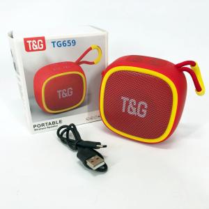 Портативна Bluetooth-колонка TG659 з ремінцем, Гучна блютуз колонка для вечірки. Колір: червоний
