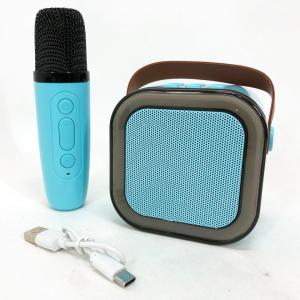 Портативна колонка з караоке мікрофоном та RGB підсвічуванням K12 10W Bluetooth. Колір: блакитний