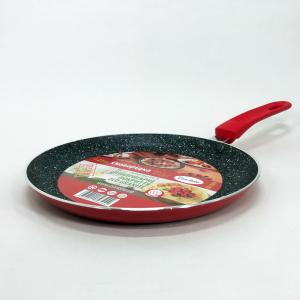 Сковорідка для млинців Con Brio СВ-2324 Eco Granite, сковорода з товстим дном. Колір: червоний
