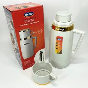 Термос Magio MG-1050W зі скляною колбою, Хороший невеликий термос для питної води White