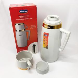 Термос Magio MG-1050W зі скляною колбою, Хороший невеликий термос для питної води White