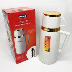 Термос Magio MG-1050W зі скляною колбою, Хороший невеликий термос для питної води White