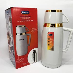 Термос Magio MG-1050W зі скляною колбою, Хороший невеликий термос для питної води White