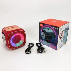 Портативна Bluetooth колонка TG359 7W з RGB підсвічуванням, Гучна блютуз колонка. Колір: червоний