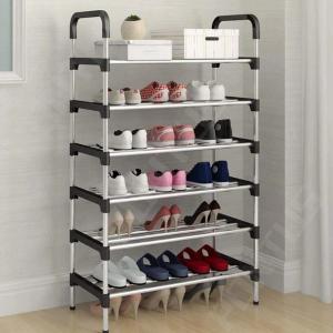 Полиця для взуття Shoe Rack 6 полиць Органайзер стійка 6 секцій 56х28х113см. Колір: чорний
