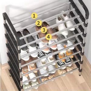 Полиця для взуття Shoe Rack 6 полиць Органайзер стійка 6 секцій 56х28х113см. Колір: чорний
