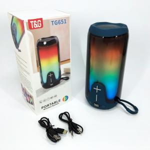 Bluetooth-колонка TG651 з RGB ПІДСВІТКОМ, акумуляторна колонка для музики, для вечірки. Колір: синій