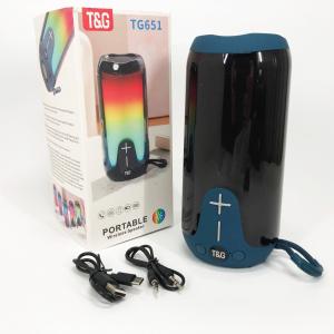 Bluetooth-колонка TG651 з RGB ПІДСВІТКОМ, акумуляторна колонка для музики, для вечірки. Колір: синій