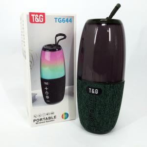 Портативна колонка TG644 5W з RGB підсвічуванням та ремінцем, Бездротова колонка потужна. Колір: зелений