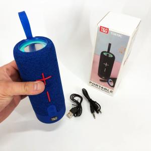Портативна Bluetooth колонка TG619C FM-радіо USB/TF з ремінцем, блютуз колонка з підсвічуванням. Колір: синій