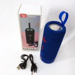 Портативна Bluetooth колонка TG619C FM-радіо USB/TF з ремінцем, блютуз колонка з підсвічуванням. Колір: синій