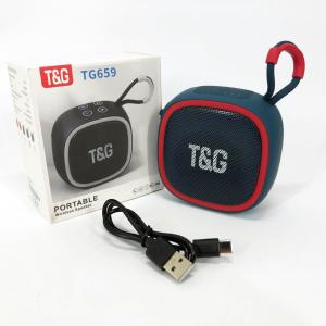 Портативна Bluetooth-колонка TG659 з ремінцем, Bluetooth колонка з підсвічуванням. Колір: синій