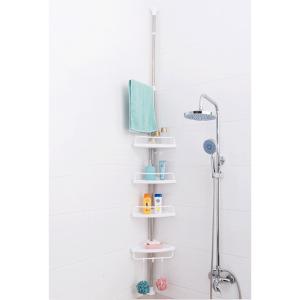 Кутова полиця у ванну Multi Corner Shelf AD 9866 з металу та пластику 2.6 метра, 4 полиці, регульована