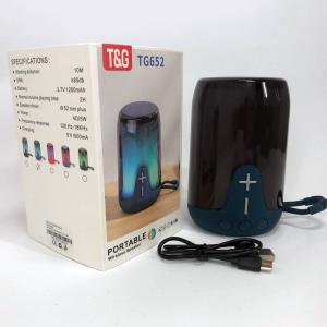 Акумуляторна переносна колонка TG652 5W з RGB підсвічуванням та ремінцем, блютуз колонка. Колір: синій