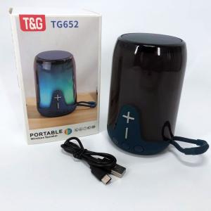 Акумуляторна переносна колонка TG652 5W з RGB підсвічуванням та ремінцем, блютуз колонка. Колір: синій