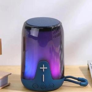 Акумуляторна переносна колонка TG652 5W з RGB підсвічуванням та ремінцем, блютуз колонка. Колір: синій