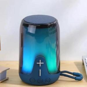 Акумуляторна переносна колонка TG652 5W з RGB підсвічуванням та ремінцем, блютуз колонка. Колір: синій