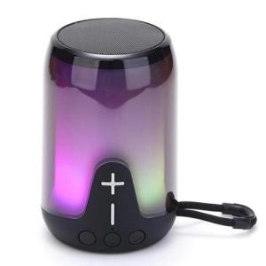 Портативна колонка TG652 5W з RGB підсвічуванням та ремінцем, акумуляторна колонка для музики. Колір: чорний