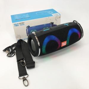 Портативна колонка TG642 з RGB підсвічуванням та ремінцем, акумуляторна колонка для музики. Колір: чорний