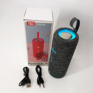 Портативна Bluetooth колонка TG619C FM-радіо USB/TF з ремінцем, Bluetooth колонка з підсвічуванням. Колір: сірий